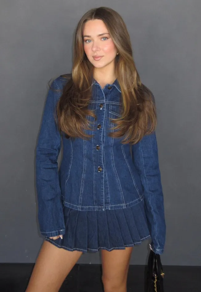 Women Lioness Fashion Skirts RIDER MINI SKORT Blue Denim Women Lioness Fashion Skirts RIDER MINI SKORT Blue Denim