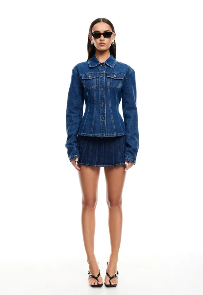 Women Lioness Fashion Skirts RIDER MINI SKORT Blue Denim Women Lioness Fashion Skirts RIDER MINI SKORT Blue Denim