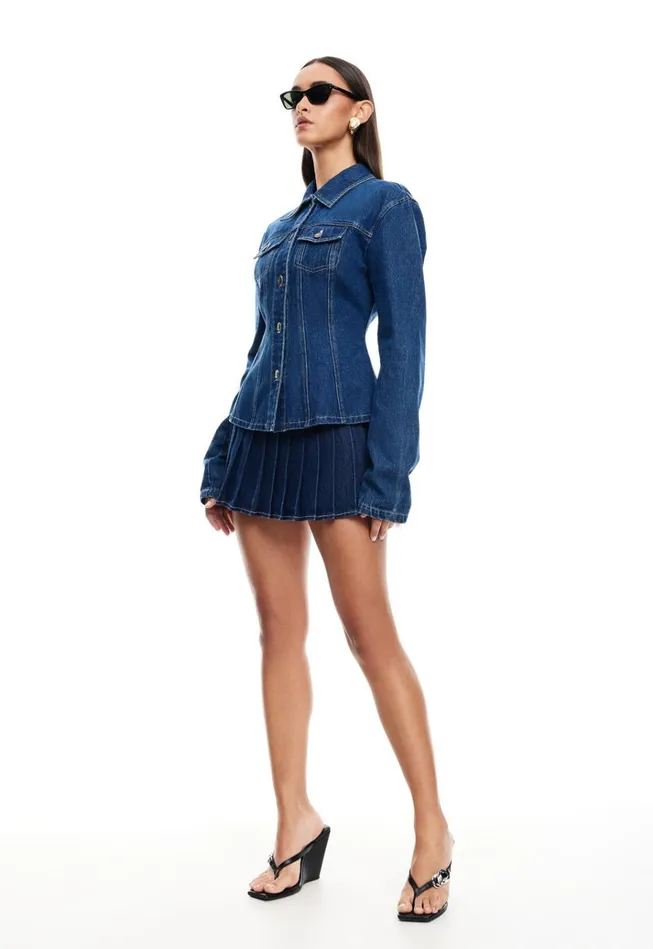 Women Lioness Fashion Skirts RIDER MINI SKORT Blue Denim Women Lioness Fashion Skirts RIDER MINI SKORT Blue Denim
