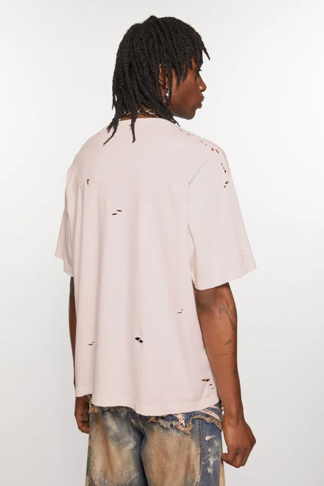 Women Logo Tshirt 8211 Relaxed Fit Faded Pink Acne Studios Tshirts