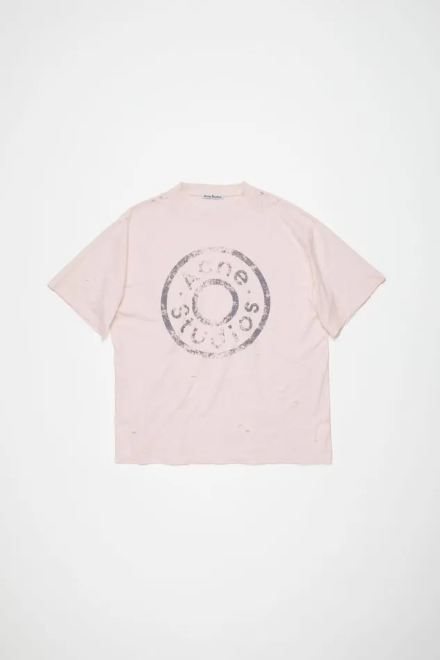 Women Logo Tshirt 8211 Relaxed Fit Faded Pink Acne Studios Tshirts