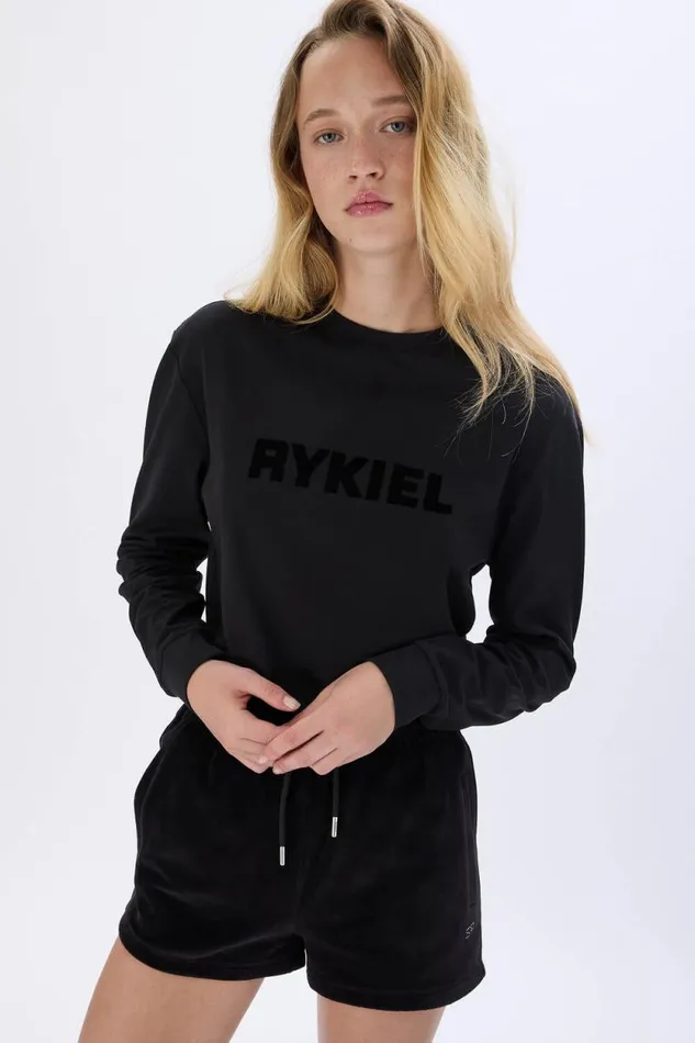 Women Longsleeved Crewneck Tshirt Black Black Sonia Rykiel TShirts
