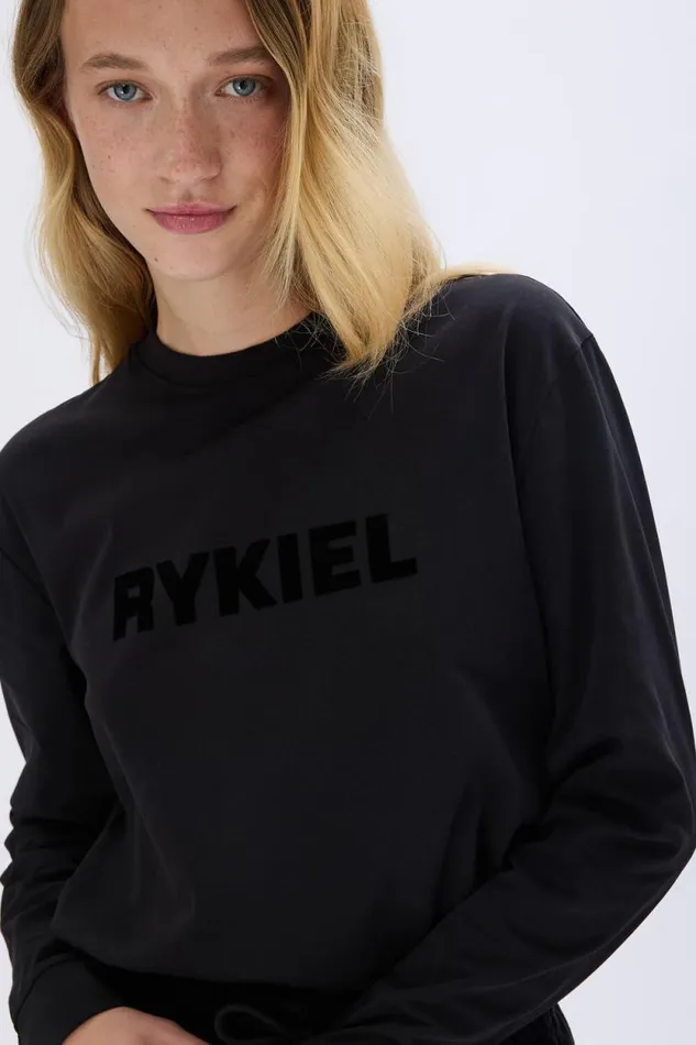 Women Longsleeved Crewneck Tshirt Black Black Sonia Rykiel TShirts