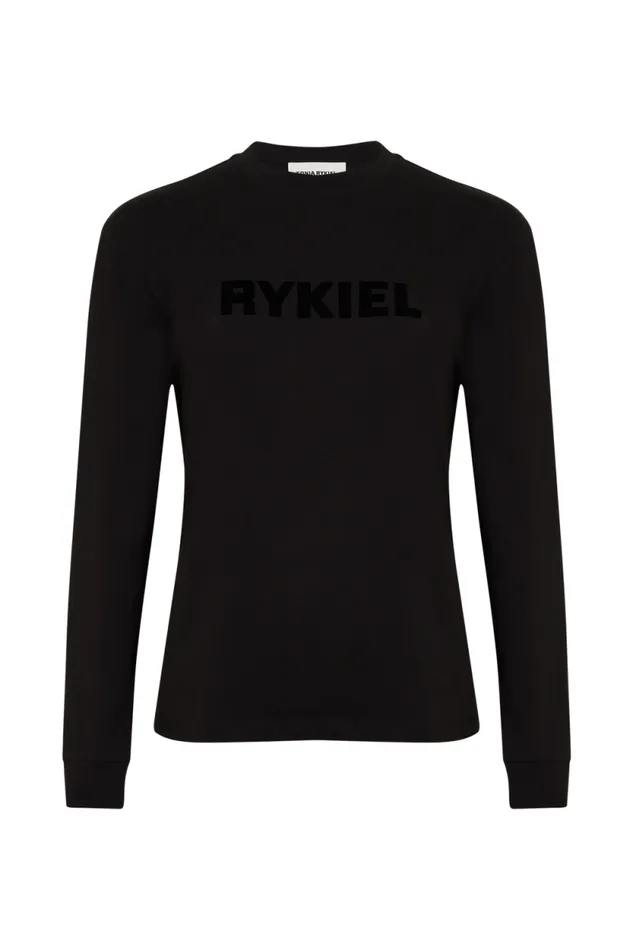 Women Longsleeved Crewneck Tshirt Black Black Sonia Rykiel TShirts