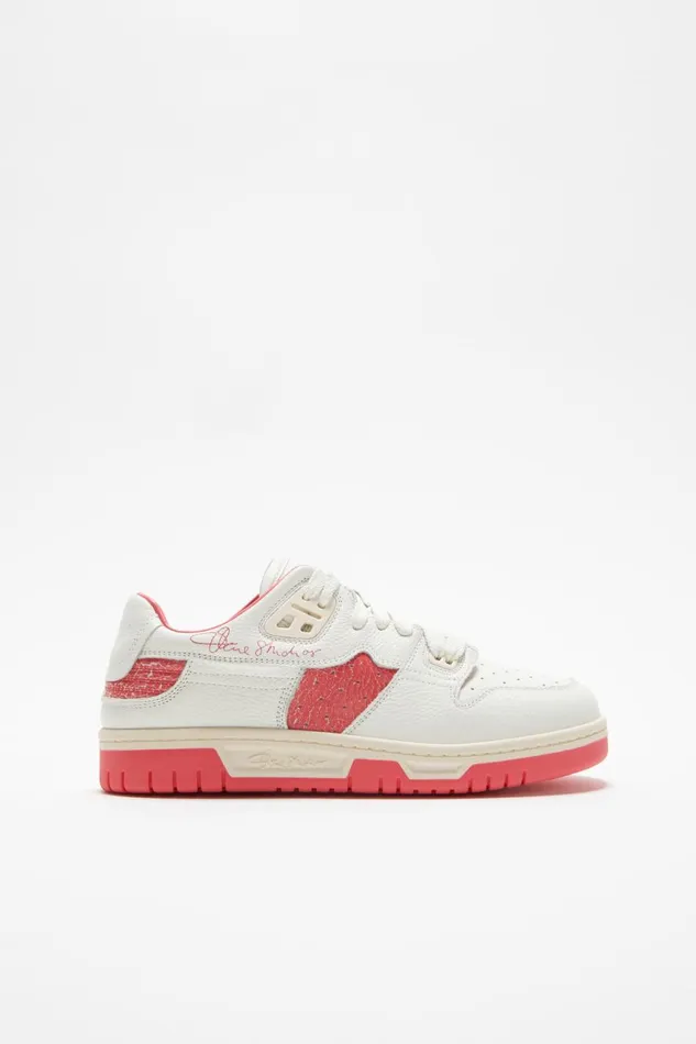 Women Low Top Sneakers Whiteelectric Pink Acne Studios Shoes