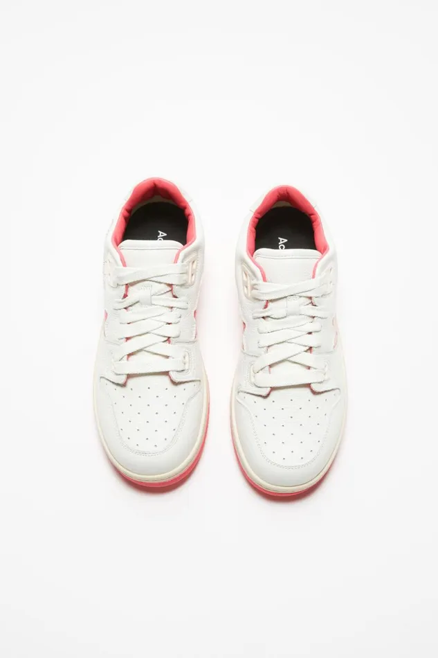 Women Low Top Sneakers Whiteelectric Pink Acne Studios Shoes