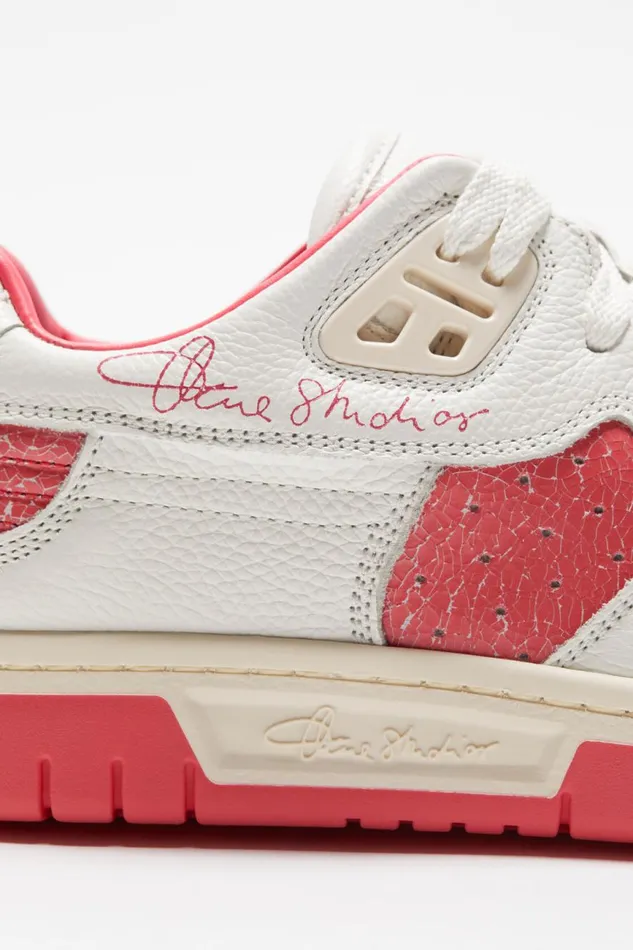 Women Low Top Sneakers Whiteelectric Pink Acne Studios Shoes