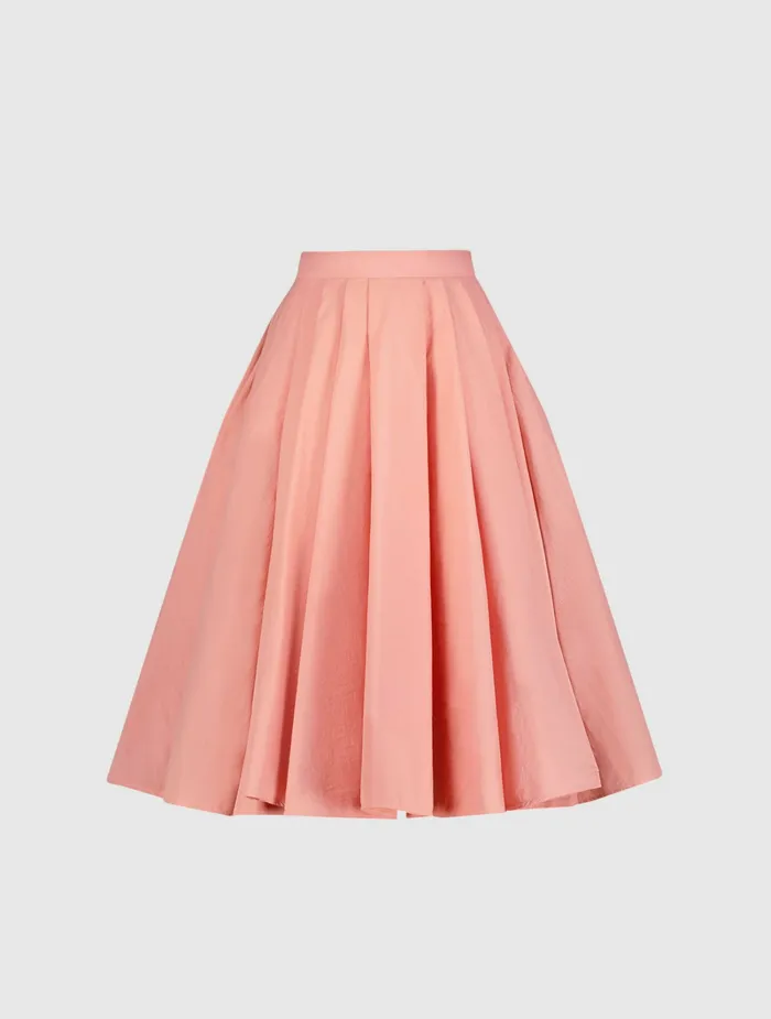 Women Mac Duggal The Bubbly Faille High Waisted Midi Full Circle Skirt 8211 FINAL SALE Hibiscus Skirts