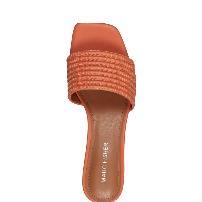 Women Marc Fisher Casala Block Heel Sandal Orange Sandals