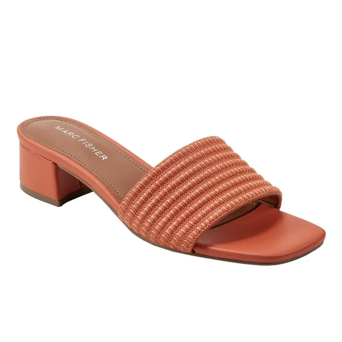 Women Marc Fisher Casala Block Heel Sandal Orange Sandals