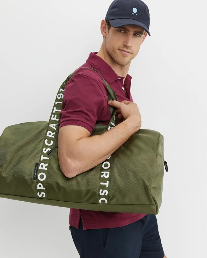 WomenMen Sportscraft Bags The Light SC Gym Bag Khaki