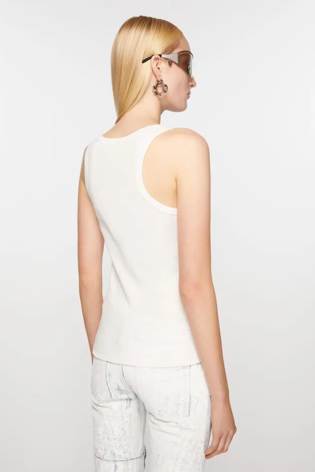 Women Metal Clip Tank Top White Acne Studios Tshirts