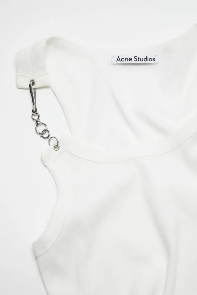 Women Metal Clip Tank Top White Acne Studios Tshirts