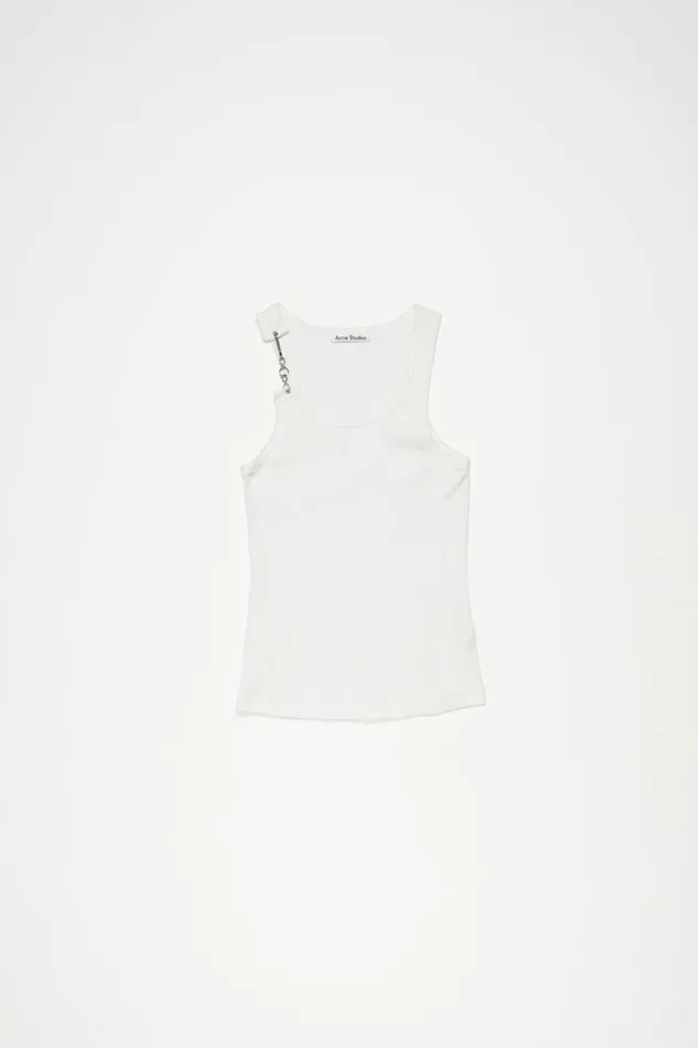 Women Metal Clip Tank Top White Acne Studios Tshirts