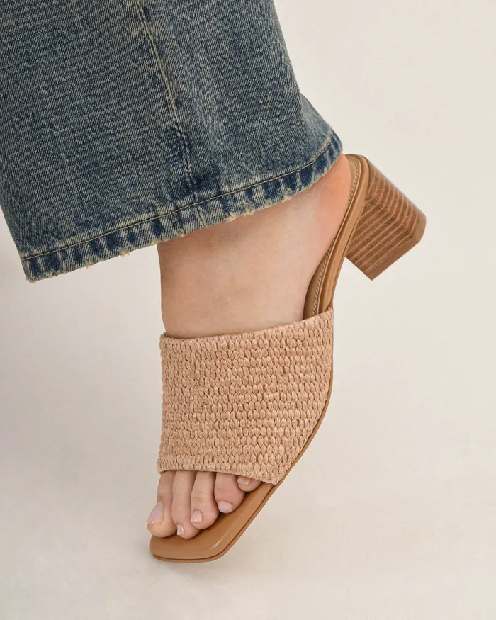 Women MID SANDALS jomercer Herbie mid heel sandals tan raffia Women MID SANDALS jomercer Herbie mid heel sandals tan raffia