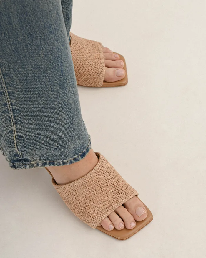 Women MID SANDALS jomercer Herbie mid heel sandals tan raffia Women MID SANDALS jomercer Herbie mid heel sandals tan raffia