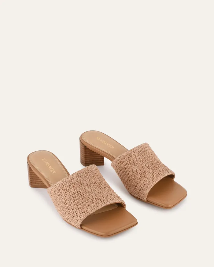 Women MID SANDALS jomercer Herbie mid heel sandals tan raffia Women MID SANDALS jomercer Herbie mid heel sandals tan raffia
