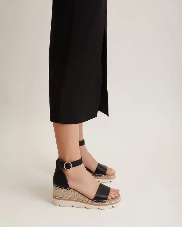 Women MID SANDALS jomercer Kelly mid heel wedges black white Women MID SANDALS jomercer Kelly mid heel wedges black white