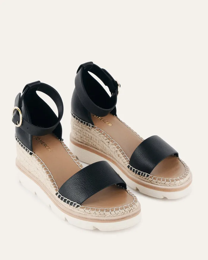 Women MID SANDALS jomercer Kelly mid heel wedges black white Women MID SANDALS jomercer Kelly mid heel wedges black white