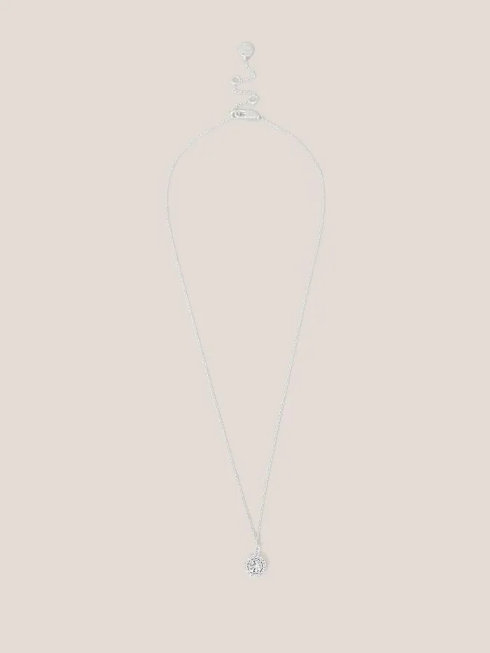 Women NECKLACES White Stuff Silver Plated Glass Pendant Necklace Silver Tone Metallic Women NECKLACES White Stuff Silver Plated Glass Pendant Necklace Silver Tone Metallic