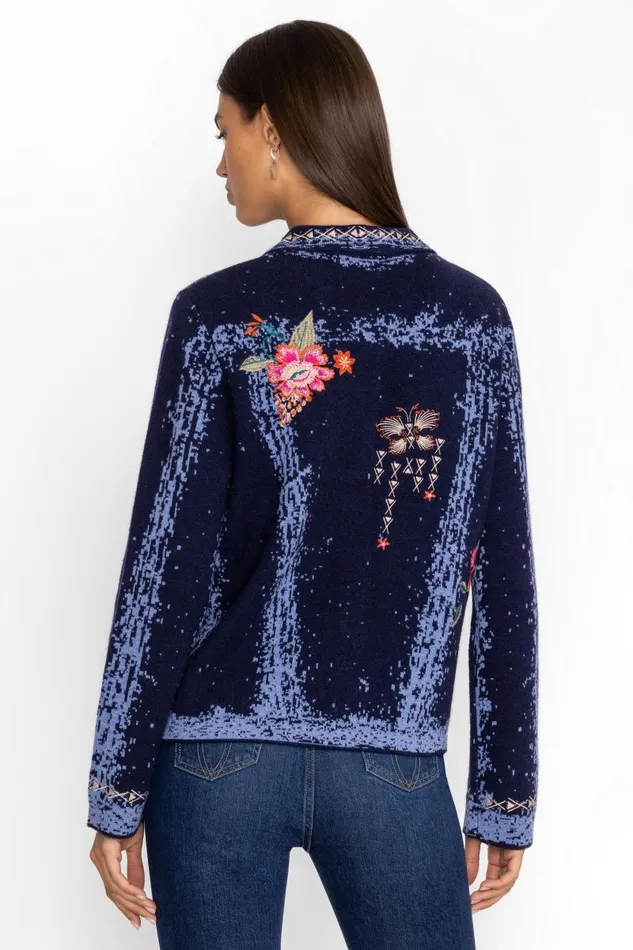 Women Outerwear Johnny Was THE DENIM SWEATER JACKET Dark Blue Women Outerwear Johnny Was THE DENIM SWEATER JACKET Dark Blue