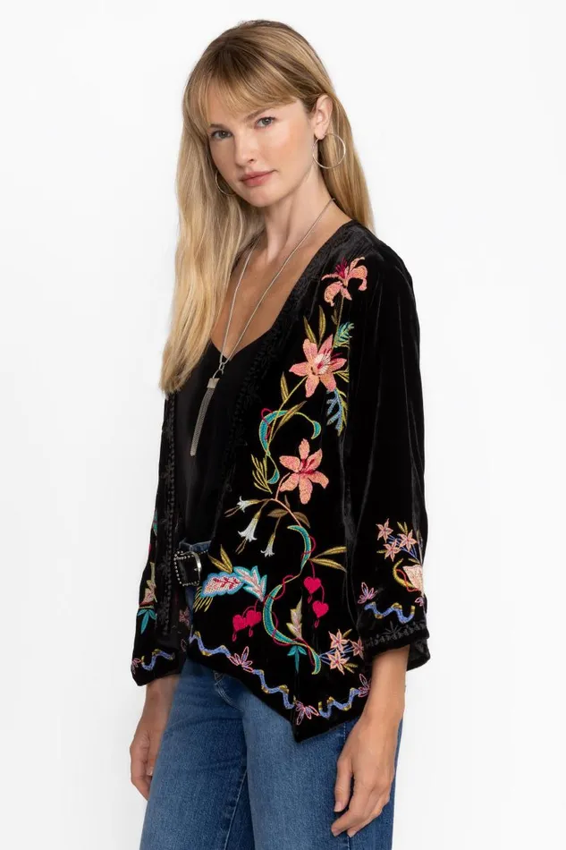 Women Outerwear Johnny Was VELVET BOLERO Black Women Outerwear Johnny Was VELVET BOLERO Black