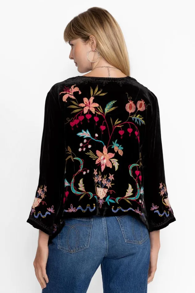 Women Outerwear Johnny Was VELVET BOLERO Black Women Outerwear Johnny Was VELVET BOLERO Black