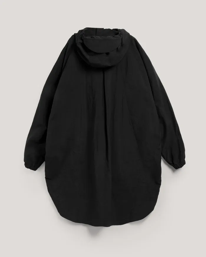Women Pala Poncho Hooded Coat Black YMC Outerwear