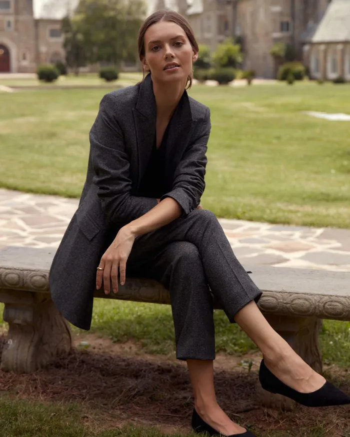 Women Peak Lapel Blazer Charcoal Billy Reid Jackets and Outerwear