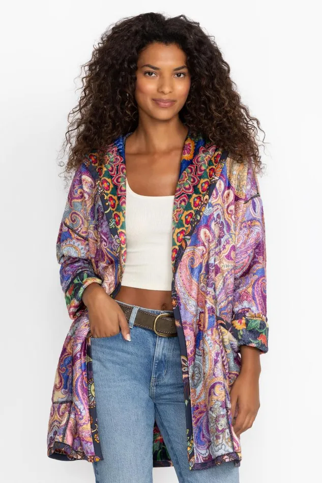 Women Petites Johnny Was JOAN POUCH POCKET SHERPA JACKET Darnahta Scarf Print Women Petites Johnny Was JOAN POUCH POCKET SHERPA JACKET Darnahta Scarf Print