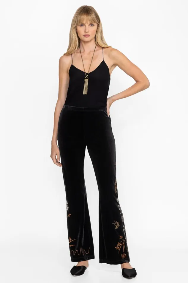 Women Petites Johnny Was STRETCH VELVET BABY BOOT LEGGING Black Women Petites Johnny Was STRETCH VELVET BABY BOOT LEGGING Black