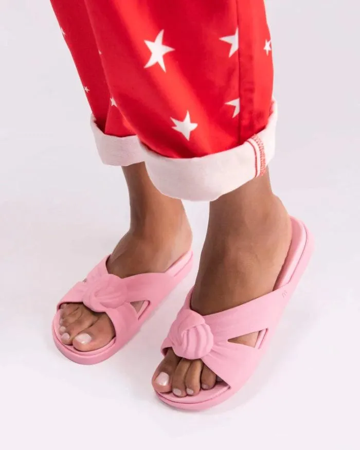 Women Plush Pink Melissa Slides