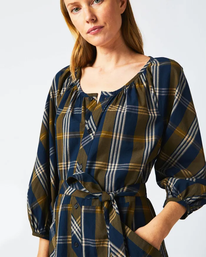 Women Prairie Dress Navygold Billy Reid Dresses