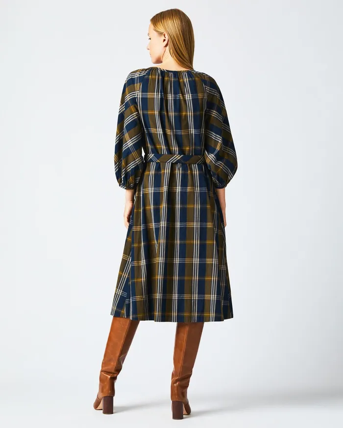 Women Prairie Dress Navygold Billy Reid Dresses