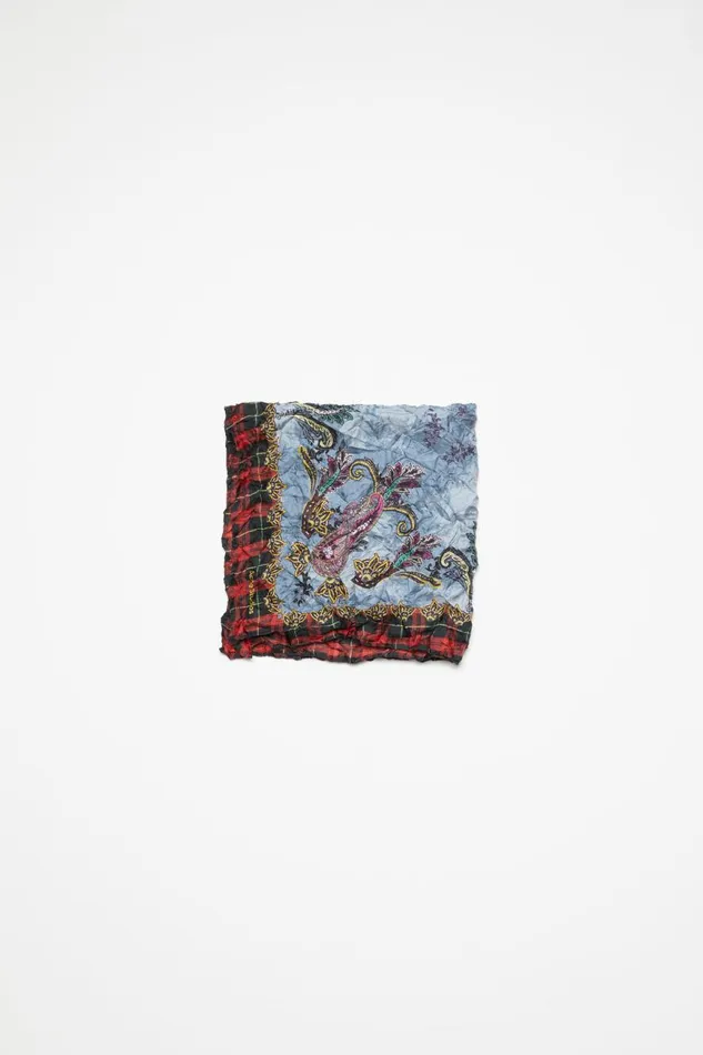 Women Print Silk Scarf Bluered Acne Studios Scarves