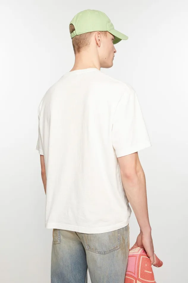 Women Printed Tshirt 8211 Relaxed Fit Optic White Acne Studios Tshirts