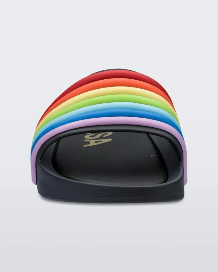 Women Rainbow Beach Black Rainbow Melissa Slides