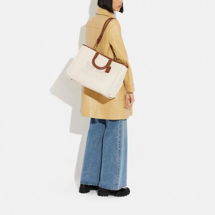 Women Reese Tote Brassnatural Coach Totes and Carryalls