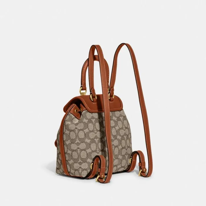 Women Riya Backpack 21 In Signature Textile Jacquard Brasscocoa Burnished Amb Coach Backpacks Women Riya Backpack 21 In Signature Textile Jacquard Brasscocoa Burnished Amb Coach Backpacks