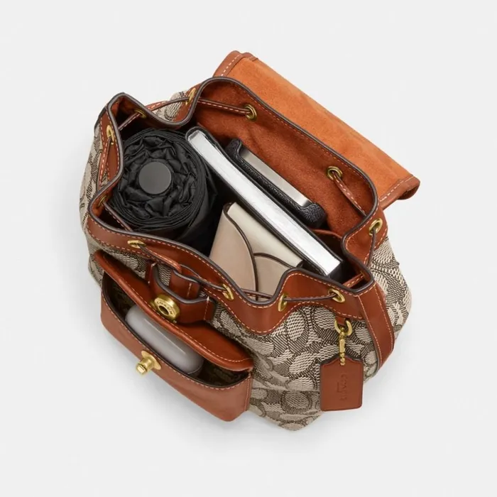 Women Riya Backpack 21 In Signature Textile Jacquard Brasscocoa Burnished Amb Coach Backpacks Women Riya Backpack 21 In Signature Textile Jacquard Brasscocoa Burnished Amb Coach Backpacks