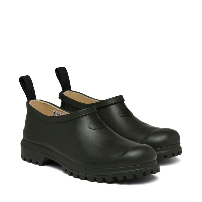 Women Rubber Boots Unisex 809 RUBBER MULE Low Cut GREEN SHERWOOD Superga Gumboots