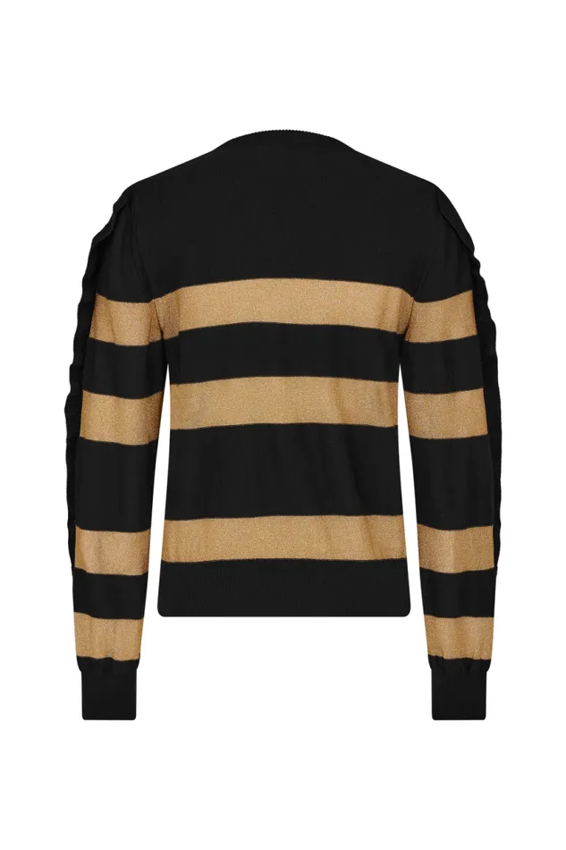 Women RYKIEL Wool And Lurex Sweater Striped Blackgold Multi Sonia Rykiel Sweaters