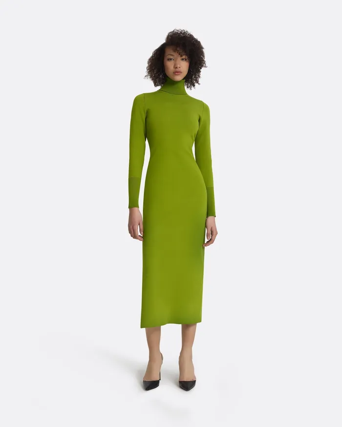 Women Safiyaa Myaree Olive Knit Midi Dress Olive Knitwear