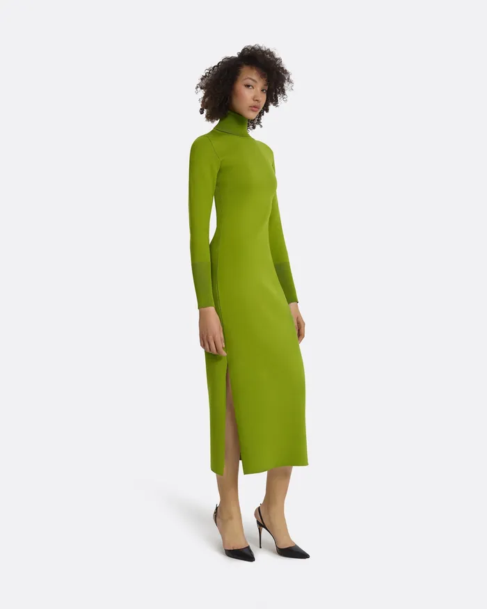 Women Safiyaa Myaree Olive Knit Midi Dress Olive Knitwear