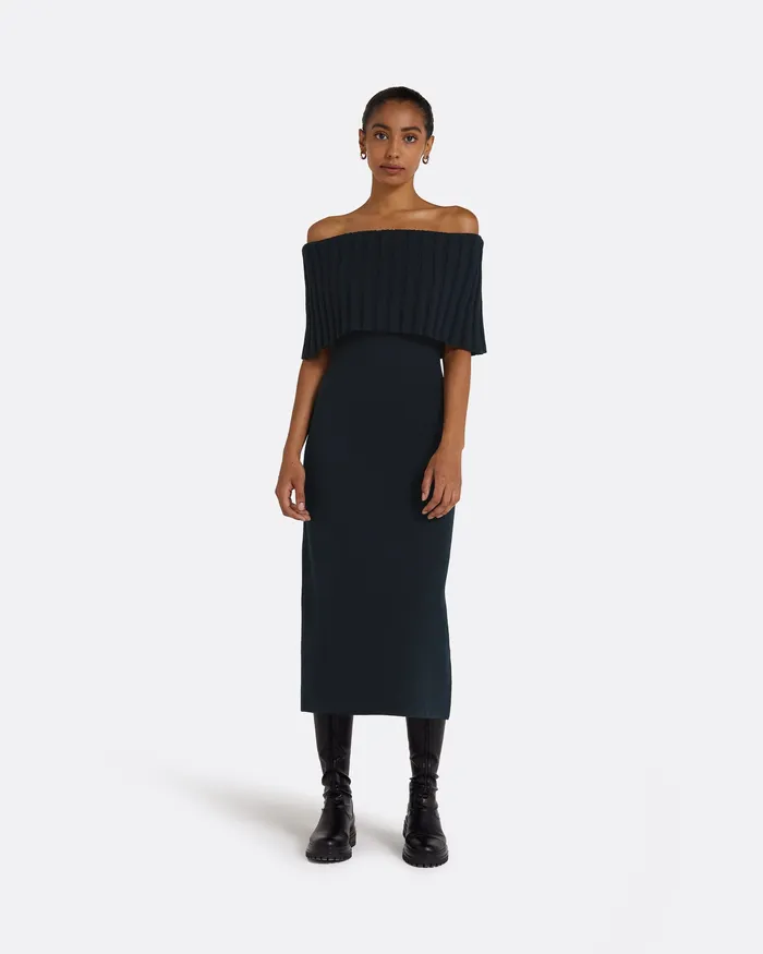 Women Safiyaa Risette Navy Knit Dress Navy Knitwear