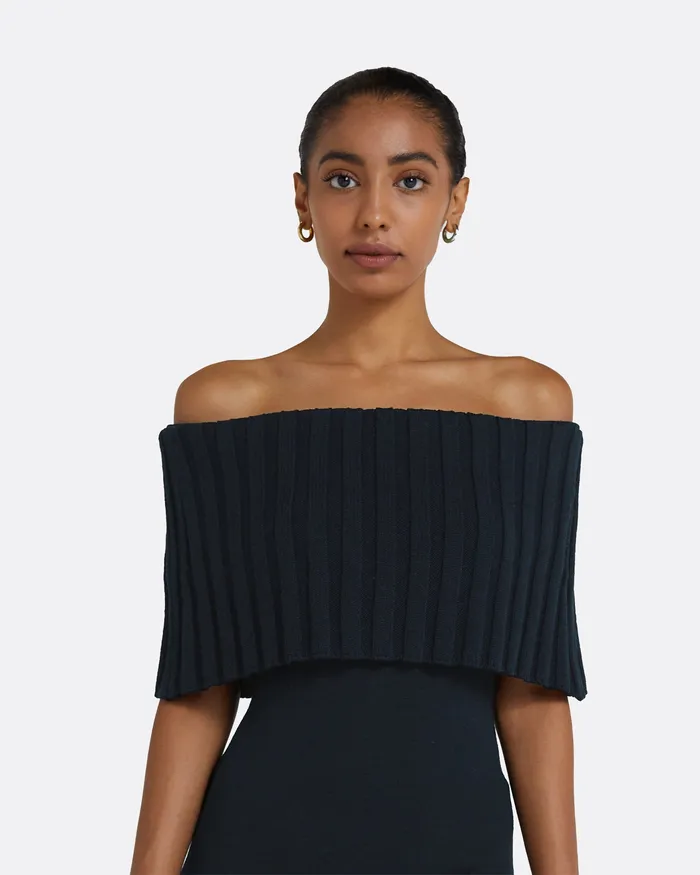 Women Safiyaa Risette Navy Knit Dress Navy Knitwear
