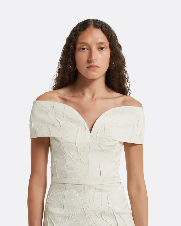 Women Safiyaa Tonyi Ivory Midi Dress Ivory Dresses