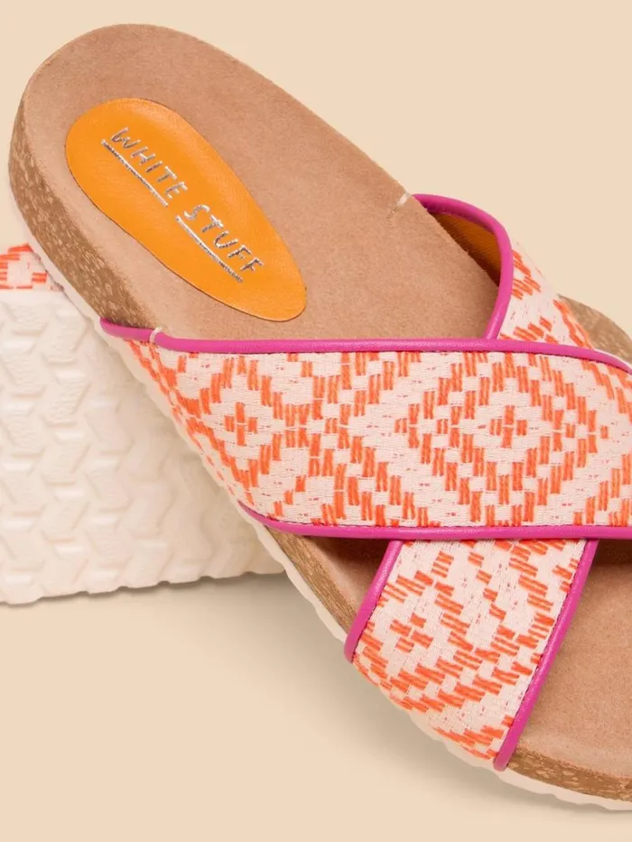 Women SANDALS White Stuff Poppy Footbed Sandal Orange Multi Women SANDALS White Stuff Poppy Footbed Sandal Orange Multi