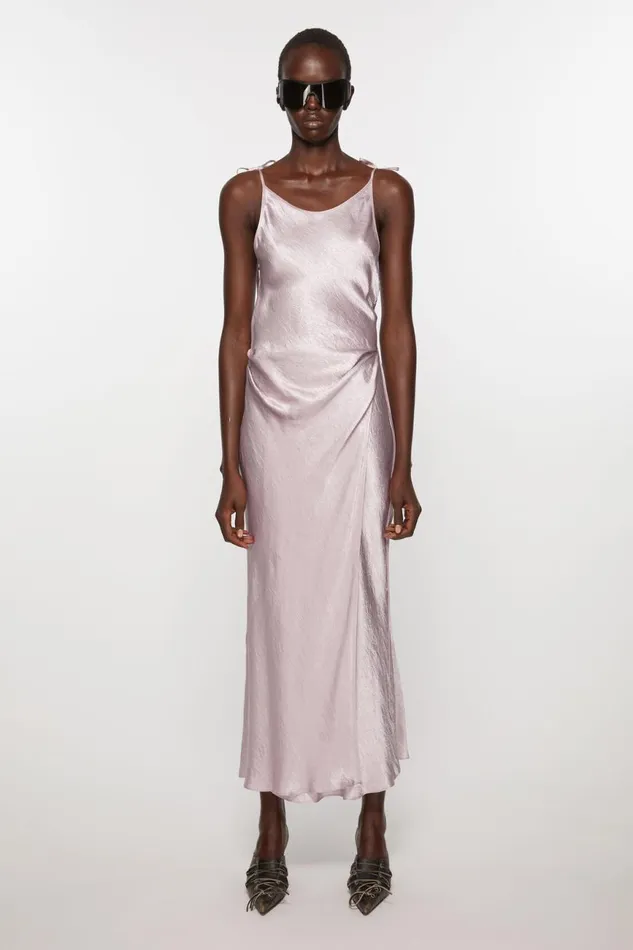 Women Satin Dress Light Lilac Purple Acne Studios Dresses