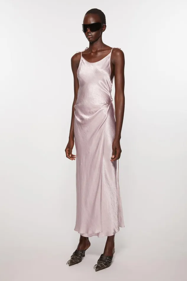 Women Satin Dress Light Lilac Purple Acne Studios Dresses